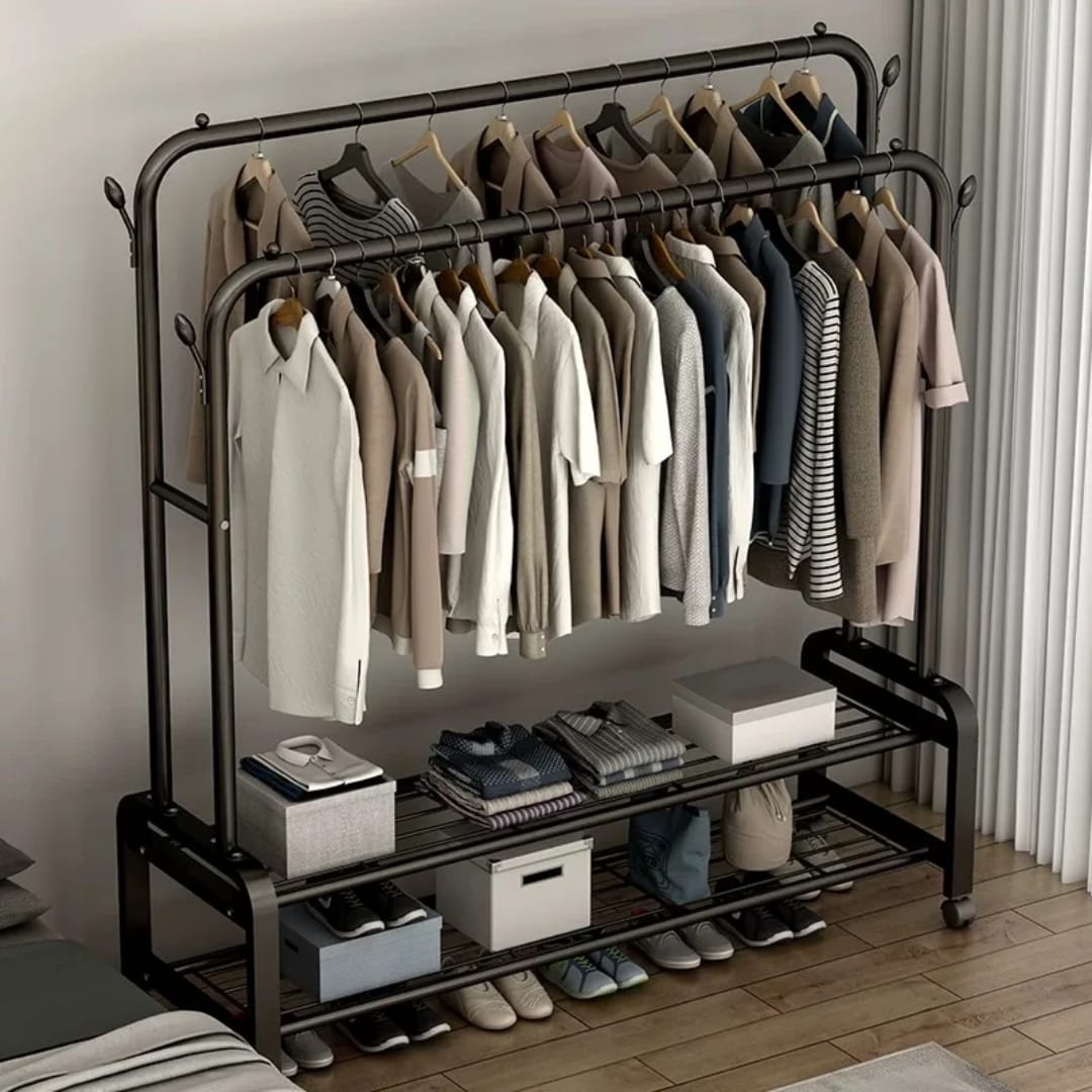 Heavy-Duty Double Rail Clothes Rack - Image 2